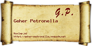 Geher Petronella névjegykártya